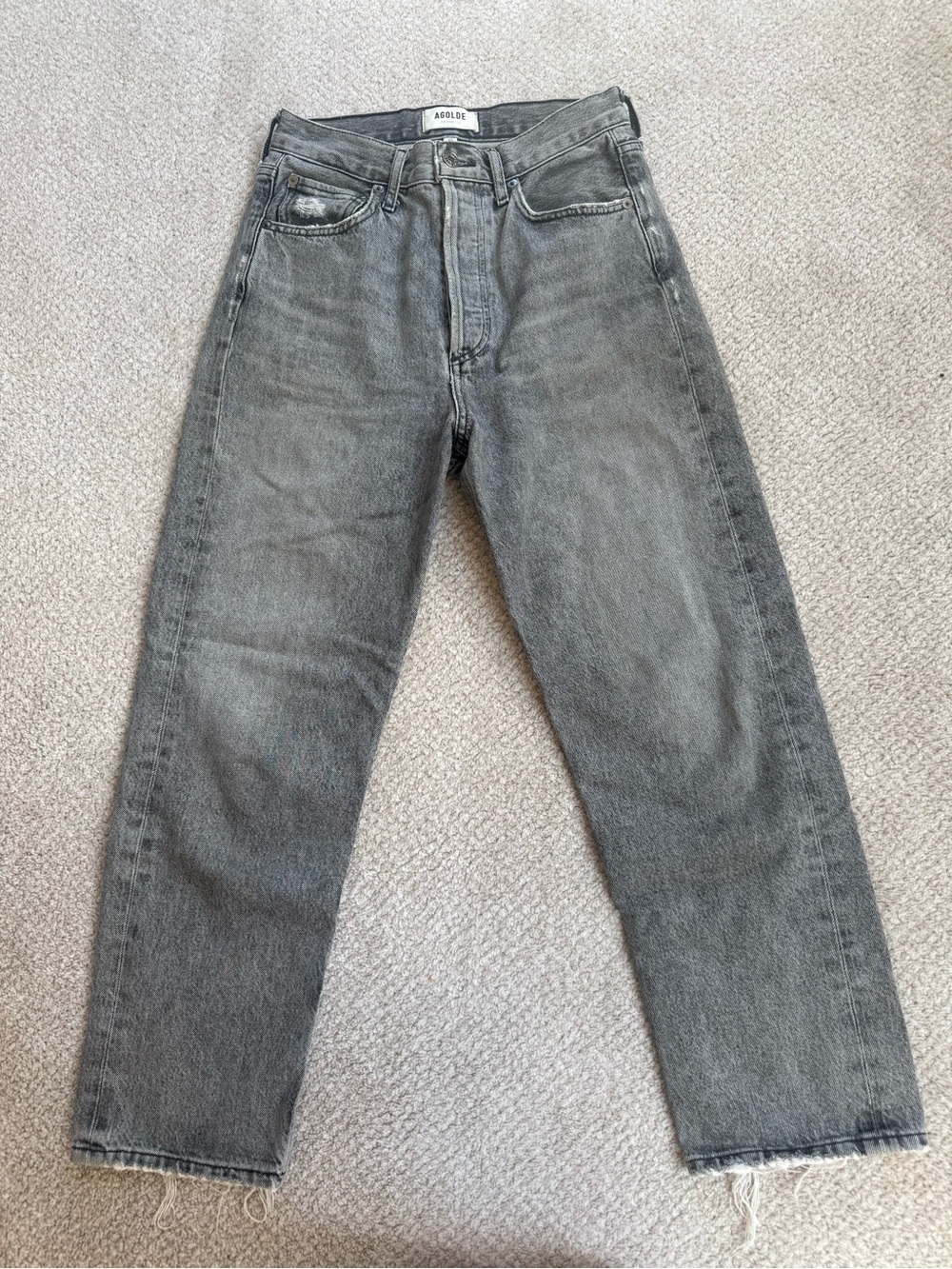 Agolde women's Washed 90s crop Straight Jeans